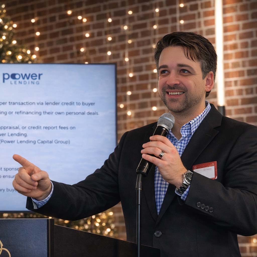 Stephen Bellew presenting at Epique Realty event